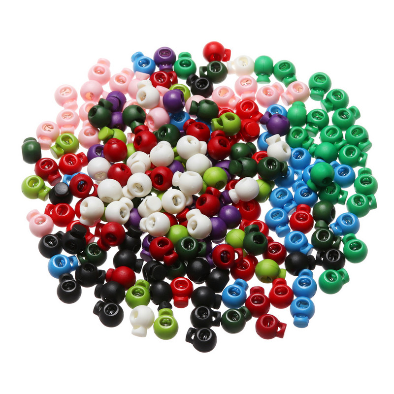 50/100 de bucăți multicolore, 6 mm, orificiu, dop din plastic, cablu de blocare, fasole, clemă de comutare pentru îmbrăcăminte șiretul pantofilor, accesorii pentru îmbrăcăminte sportivă