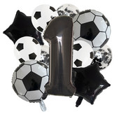 11 db Hélium Fólia Globos Futball Balloonok Születésnapi Party Díszek Gyerek Fiú 32 hüvelykes Zöld Számú Labda Foci Party Kellékek