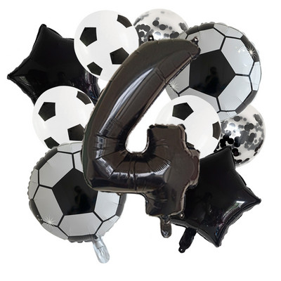 11 db Hélium Fólia Globos Futball Balloonok Születésnapi Party Díszek Gyerek Fiú 32 hüvelykes Zöld Számú Labda Foci Party Kellékek