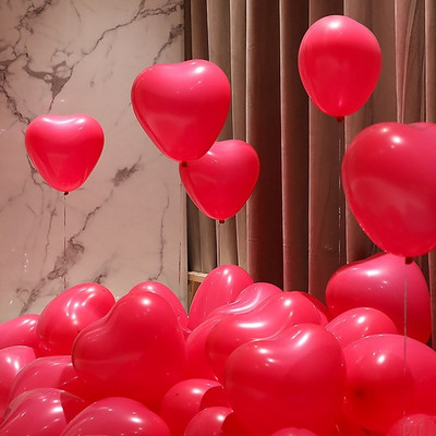 10/20db 10 hüvelykes piros macaronok szív alakú latex léggömb születésnapi parti dekorációk esküvői dekorációk gyerekeknek zuhanygömbök
