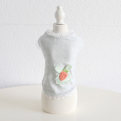 Többszínű csipke dizájn Legújabb kutyapóló 2023 tavaszi és nyári retek nyúl dekoráció Cool pamut mellény kutyaruhák