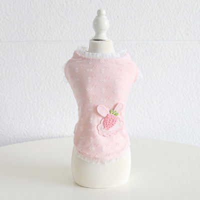 Többszínű csipke dizájn Legújabb kutyapóló 2023 tavaszi és nyári retek nyúl dekoráció Cool pamut mellény kutyaruhák