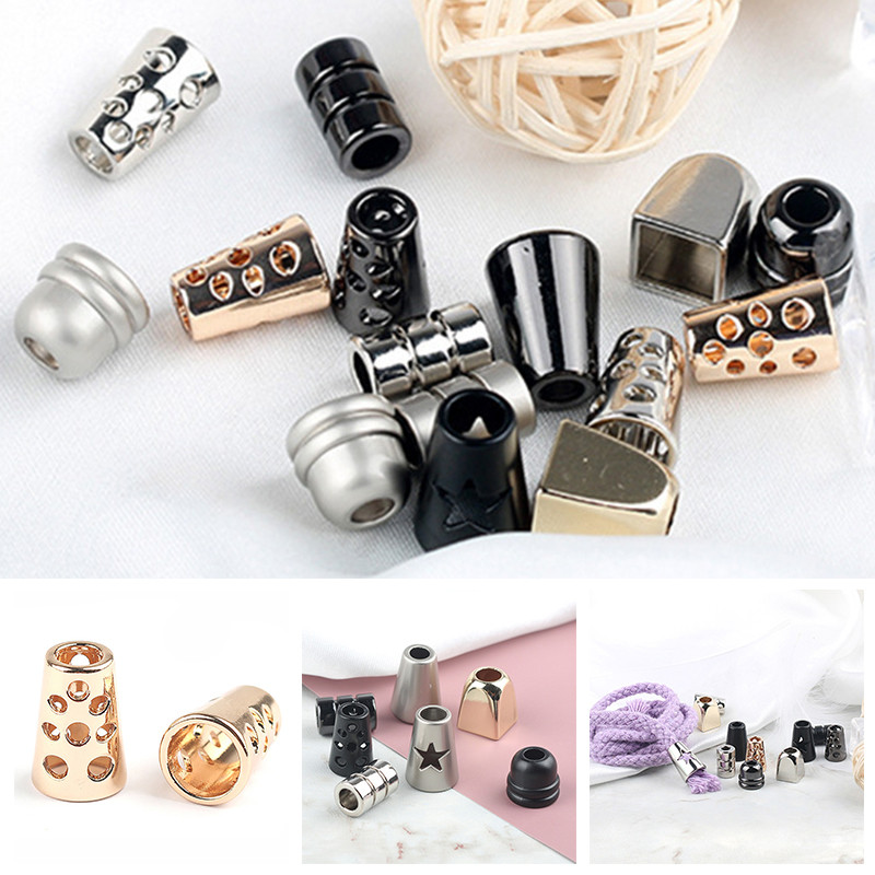 10db Fém végzáró zsinórok Kötélvégek Zárak Zsinór klipek Rögzítő Ruha húzózsinórokhoz Barkács kiegészítők концевики для шнуров