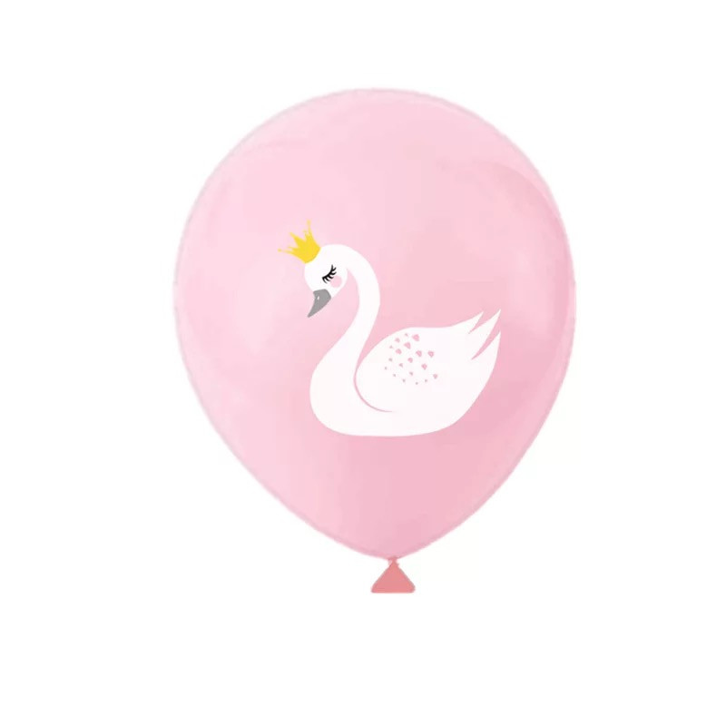 10gab Gulbja lateksa baloni Gulbja dzimšanas dienas ballītes rotājumi rozā balonu bērnu dzimšanas dienas ballītei bērnu dušas dekori globosi