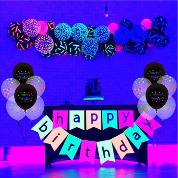 10 τμχ 12 ιντσών Μαύρο Διαφανές Φωτεινός μουσικός τόνος μπαλόνι πάρτι γιορτές νότες γενεθλίων αλουμινόχαρτο αλουμινόχαρτο μπαλόνι δραστηριότητα πάρτι