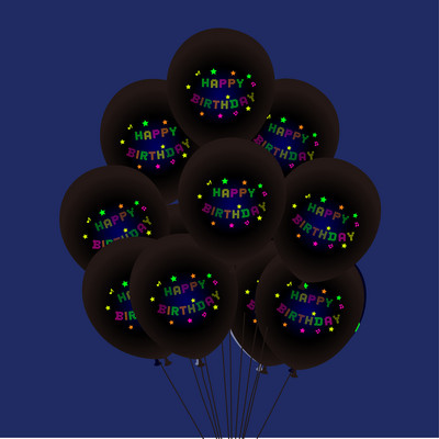 10 tk 12-tolline must läbipaistev helendav muusikatoon õhupallipeo sünnipäeva märkmed alumiiniumfooliumist õhupalliga peo tarvik