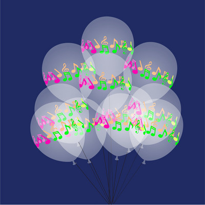 10 tk 12-tolline must läbipaistev helendav muusikatoon õhupallipeo sünnipäeva märkmed alumiiniumfooliumist õhupalliga peo tarvik