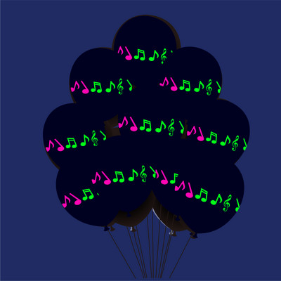 10 tk 12-tolline must läbipaistev helendav muusikatoon õhupallipeo sünnipäeva märkmed alumiiniumfooliumist õhupalliga peo tarvik