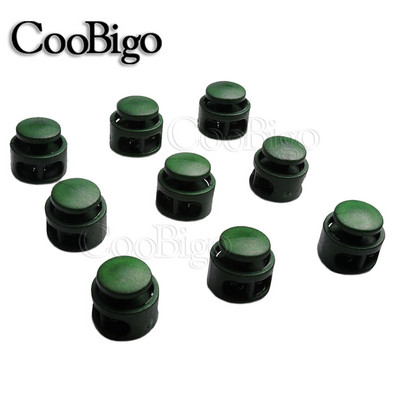 50 DB Kettős lyukú rugózsinór zár billenő ütköző csúszó kötél rögzítő zsinór táskához Ruházat Kiegészítők Kerek golyóforma