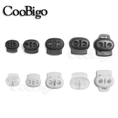 Cord Lock Stopper Cord End Bean Toggle Clip Apparel Rope Shoelace Backpack Sportswear Bag DIY Accessories Plastic 2 Hole 5pcs