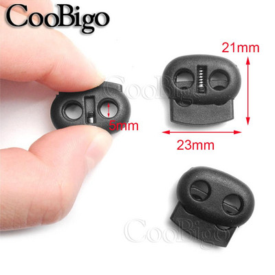 Laido užrakto kamštis Laido galo pupelės perjungimo spaustukas Drabužiai Virvė Batų raišteliai Kuprinė Sportinė Krepšys „Pasidaryk pats“ Priedai plastikinis 2 skylės 5 vnt.