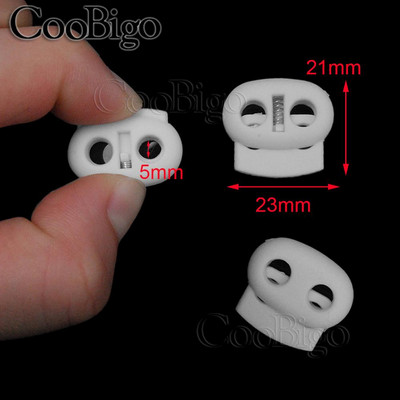 Laido užrakto kamštis Laido galo pupelės perjungimo spaustukas Drabužiai Virvė Batų raišteliai Kuprinė Sportinė Krepšys „Pasidaryk pats“ Priedai plastikinis 2 skylės 5 vnt.