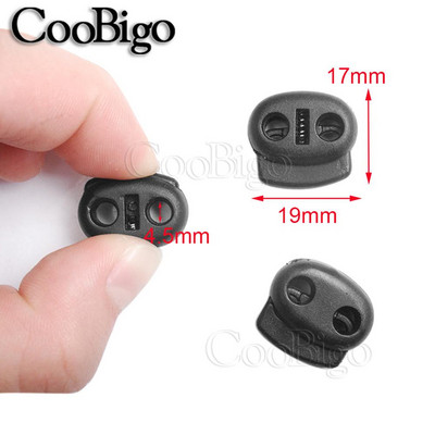 Laido užrakto kamštis Laido galo pupelės perjungimo spaustukas Drabužiai Virvė Batų raišteliai Kuprinė Sportinė Krepšys „Pasidaryk pats“ Priedai plastikinis 2 skylės 5 vnt.