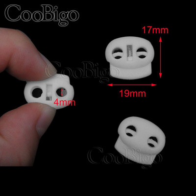 Laido užrakto kamštis Laido galo pupelės perjungimo spaustukas Drabužiai Virvė Batų raišteliai Kuprinė Sportinė Krepšys „Pasidaryk pats“ Priedai plastikinis 2 skylės 5 vnt.