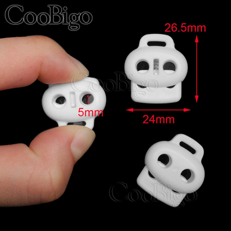 Laido užrakto kamštis Laido galo pupelės perjungimo spaustukas Drabužiai Virvė Batų raišteliai Kuprinė Sportinė Krepšys „Pasidaryk pats“ Priedai plastikinis 2 skylės 5 vnt.