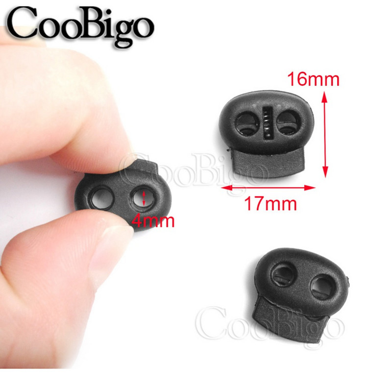 Laido užrakto kamštis Laido galo pupelės perjungimo spaustukas Drabužiai Virvė Batų raišteliai Kuprinė Sportinė Krepšys „Pasidaryk pats“ Priedai plastikinis 2 skylės 5 vnt.