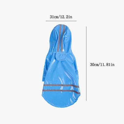 Tavaszi és nyári kisállat esőkabát macskaruhák PU fényvisszaverő kutya kapucnis időjárásálló kabát