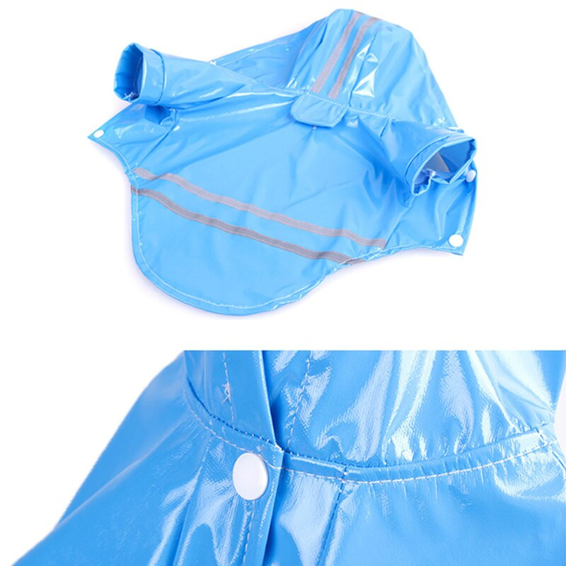 Tavaszi és nyári kisállat esőkabát macskaruhák PU fényvisszaverő kutya kapucnis időjárásálló kabát