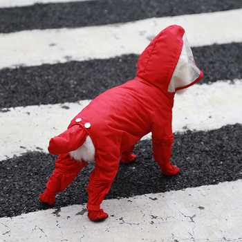 Αδιάβροχο σκύλος μπότες βροχής Παπούτσια για μικρά σκυλιά Ζακέτα με κουκούλα κατοικίδιων με τέσσερα πόδια Puppy Rain παλτό αδιάβροχα ρούχα για γάτες Φορμάκια φόρμας