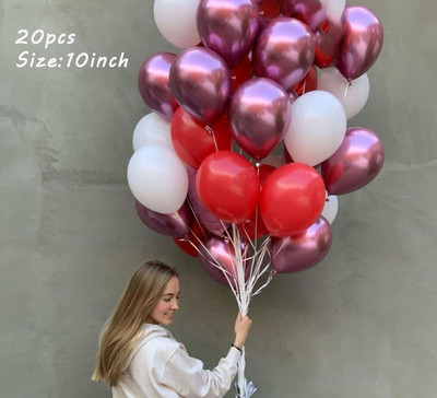 20db króm fém arany ezüst léggömb konfetti szett szülinapi parti dekoráció felnőtt gyerekeknek hélium globos léggömbök esküvői dekoráció