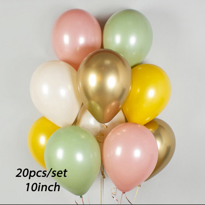 20db króm fém arany ezüst léggömb konfetti szett szülinapi parti dekoráció felnőtt gyerekeknek hélium globos léggömbök esküvői dekoráció