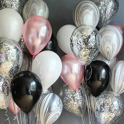 20db króm fém arany ezüst léggömb konfetti szett szülinapi parti dekoráció felnőtt gyerekeknek hélium globos léggömbök esküvői dekoráció