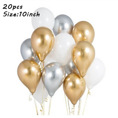 20db króm fém arany ezüst léggömb konfetti szett szülinapi parti dekoráció felnőtt gyerekeknek hélium globos léggömbök esküvői dekoráció
