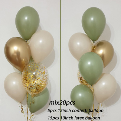 20db króm fém arany ezüst léggömb konfetti szett szülinapi parti dekoráció felnőtt gyerekeknek hélium globos léggömbök esküvői dekoráció