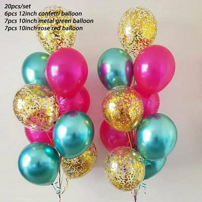 20db króm fém arany ezüst léggömb konfetti szett szülinapi parti dekoráció felnőtt gyerekeknek hélium globos léggömbök esküvői dekoráció