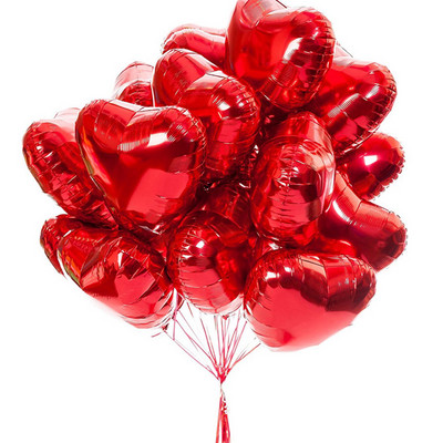 15 bucăți/lot 18 inch, auriu, argintiu, roșu, inimă, balon de dragoste, balon din folie de culoare pură, cu heliu, pentru nuntă, pentru decorațiuni pentru petrecerea de naștere.