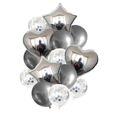 15 db/tétel 18 hüvelykes arany ezüst piros szív szerelem léggömb tiszta színű fólia hélium ballon esküvői születésnapi parti dekorációs kellékekhez