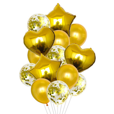 15 db/tétel 18 hüvelykes arany ezüst piros szív szerelem léggömb tiszta színű fólia hélium ballon esküvői születésnapi parti dekorációs kellékekhez