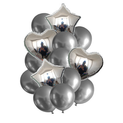 15 db/tétel 18 hüvelykes arany ezüst piros szív szerelem léggömb tiszta színű fólia hélium ballon esküvői születésnapi parti dekorációs kellékekhez