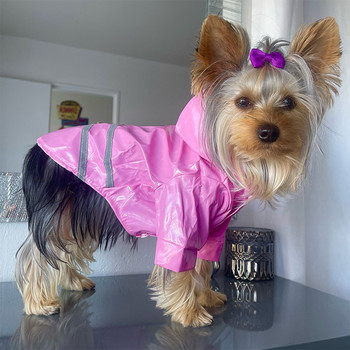 Αδιάβροχο μπουφάν για σκύλους PU Αδιάβροχο σκύλου για μικρά σκυλιά Γάτες ανακλαστικό κουτάβι Raincape Chihuahua Yorkies Raincoat Pet Poncho