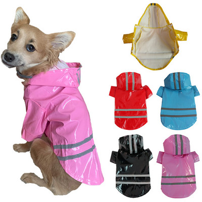 Waterproof Dog Jacket PU Dog Raincoat For Small Dogs Cats Reflective Puppy Raincape Chihuahua Yorkies Raincoat Pet Poncho