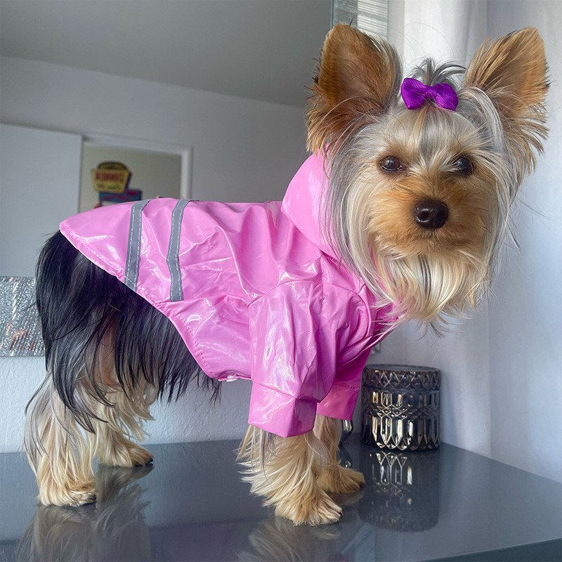 Vízálló kutyakabát PU kutya esőkabát kis kutyáknak macskáknak fényvisszaverő kölyök esőköpeny Chihuahua Yorkies esőkabát Pet Poncho