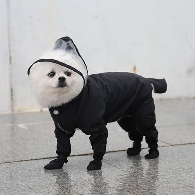 Pet Puppy Dog Дъждобран Rain Jacket Coverage 4 Крака Защитно покритие за цялото тяло Водоустойчив, устойчив на дъжд, устойчив на кал дъждобран за кучета