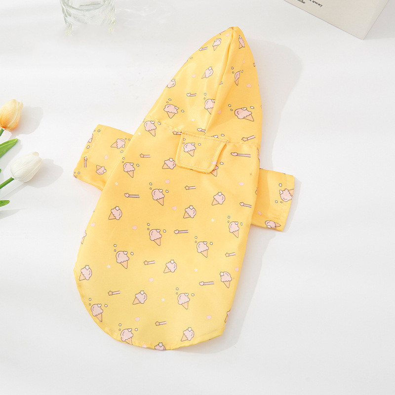 Karikatūra Mājas suņa lietusmētelis Ūdensizturīgs kombinezons ar kapuci maziem suņiem Vasaras āra kucēns suns lietus mētelis jaka mājdzīvnieku piederumi S-XL