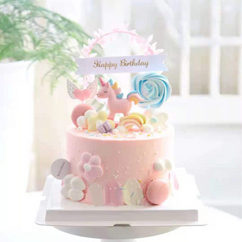 Unicorn Cake Topper raibow Консумативи за парти за рожден ден Unicorn Brithday Cake Decor 1st Girl boy kids Birthday Party Unicorn Gifts