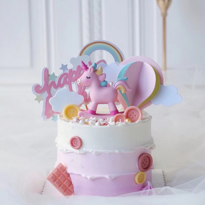 Unicorn Cake Topper raibow Brithday Party Supplies Unicorn Brithday Cake Decor 1st Girl Boy Kids Birthday Party Cadouri Unicorn