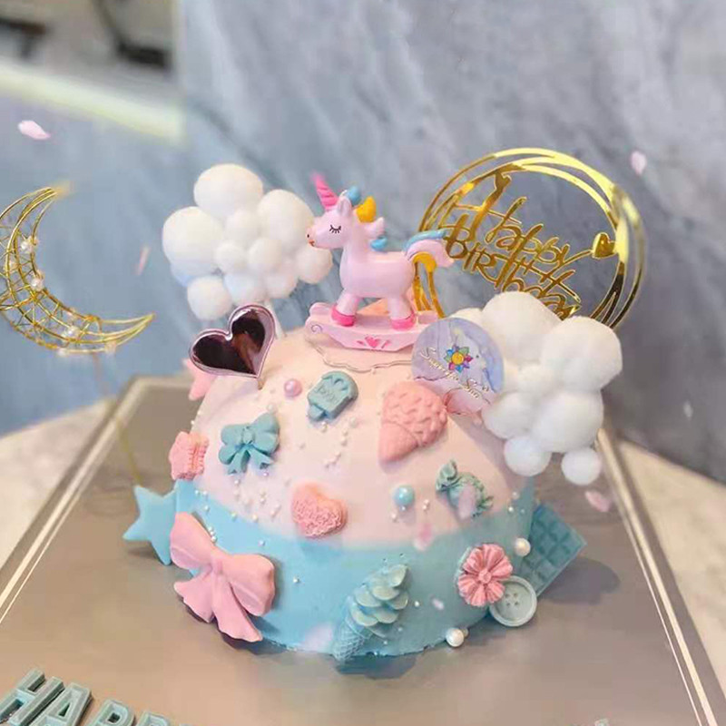 Vienaragio tortas Topper raibow Britanijos vakarėlio reikmenys Vienaragio britų dienos torto dekoras 1-oji mergaitė berniukui vaikams Gimtadienio vakarėlis Vienaragio dovanos