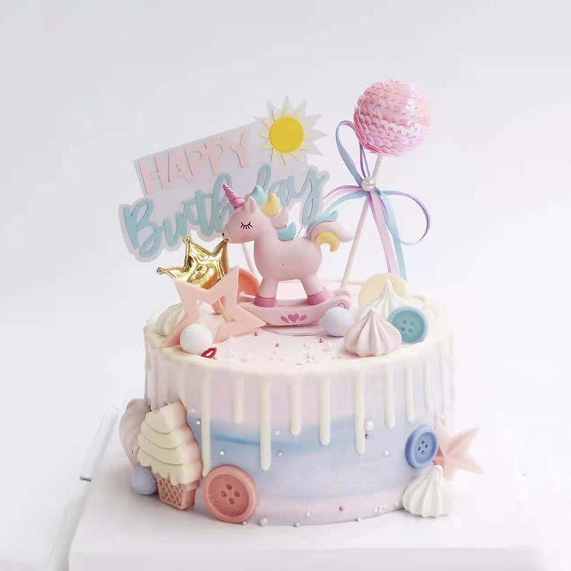 Vienaragio tortas Topper raibow Britanijos vakarėlio reikmenys Vienaragio britų dienos torto dekoras 1-oji mergaitė berniukui vaikams Gimtadienio vakarėlis Vienaragio dovanos