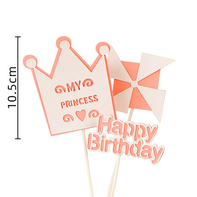 Su gimtadieniu torto apmušalas mergaitei Princesė teikia rožinį gimtadienio dekorą vėliavos pilies žvaigždės kepimo pyragaičių dekoravimas kūdikių vakarėlis