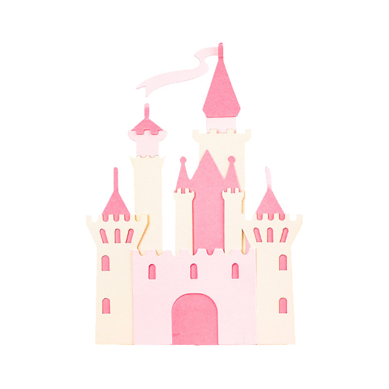 Su gimtadieniu torto apmušalas mergaitei Princesė teikia rožinį gimtadienio dekorą vėliavos pilies žvaigždės kepimo pyragaičių dekoravimas kūdikių vakarėlis