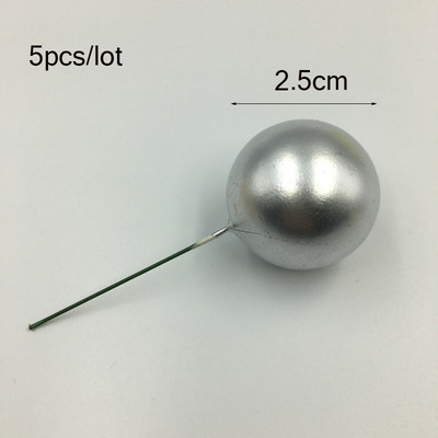 5gab Golden Ball Cake Topper Happy Birthday Party Baby Shower Cake Decor DIY Cupcake Flag Kāzu Ziemassvētku balles dekorēšanas piederumi