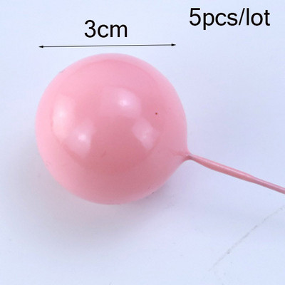 5gab Golden Ball Cake Topper Happy Birthday Party Baby Shower Cake Decor DIY Cupcake Flag Kāzu Ziemassvētku balles dekorēšanas piederumi