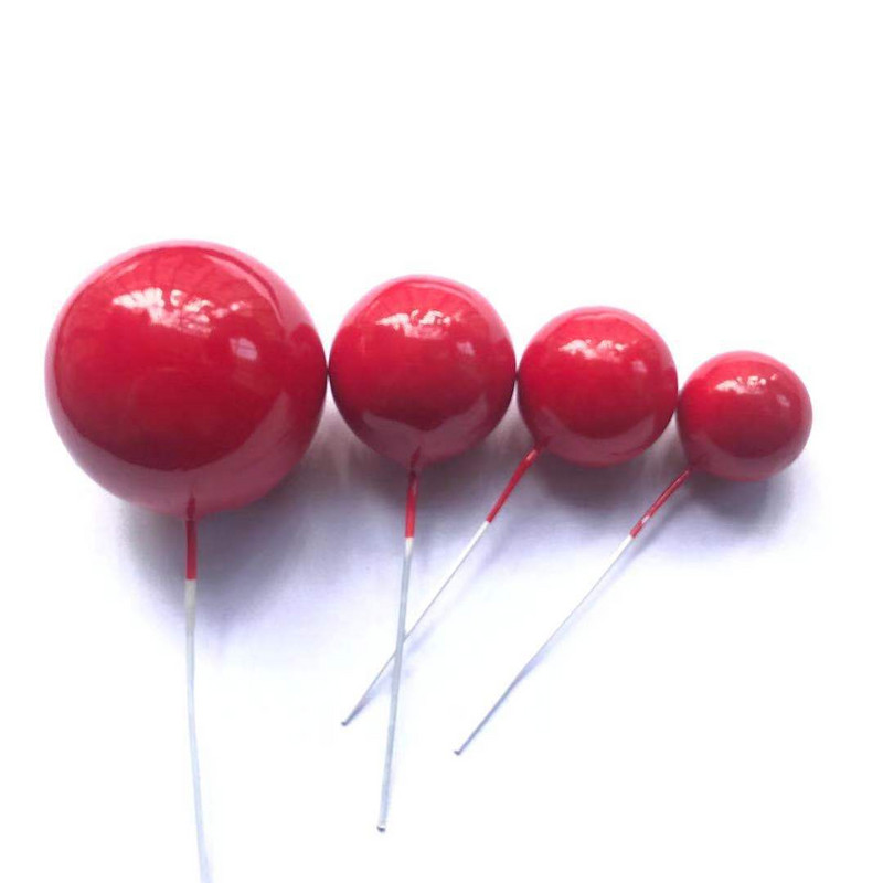 5gab Golden Ball Cake Topper Happy Birthday Party Baby Shower Cake Decor DIY Cupcake Flag Kāzu Ziemassvētku balles dekorēšanas piederumi