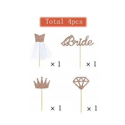 Mireasa va fi burlacică găină fete coroană Cupcake Topper petrecere duș nuntă nunta logodna tort decorare favoare