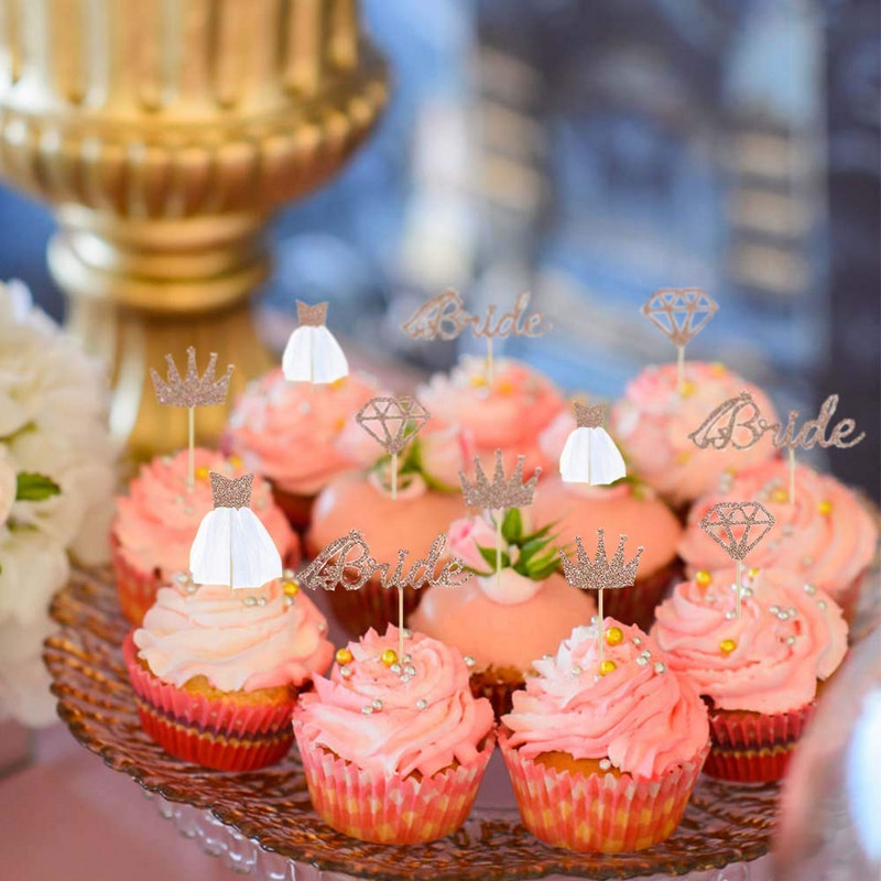 Mireasa va fi burlacică găină fete coroană Cupcake Topper petrecere duș nuntă nunta logodna tort decorare favoare