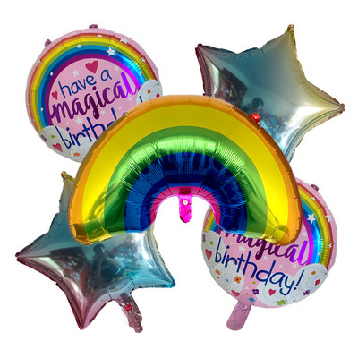 LQZZY ÚJ mosoly szivárvány felhő fólia léggömb lány 10 éves boldog születésnapot lufi Óvodai gyerek játék dekoráció